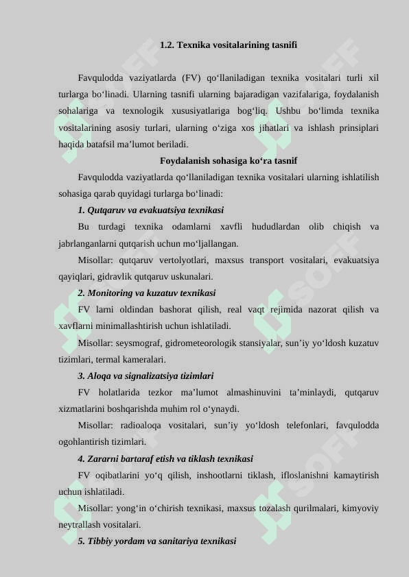 FV da foydalaniladigan texnik...  kurs ishi 8