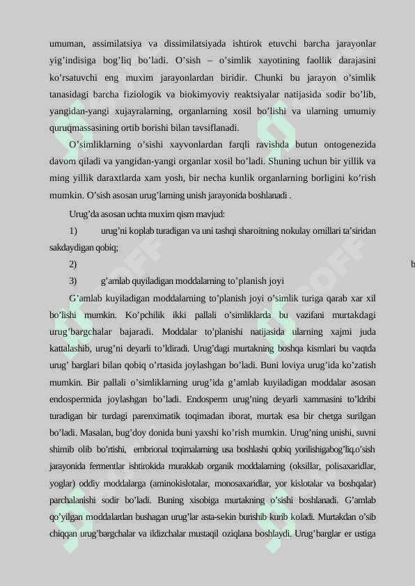 O'SIMLIKLARNING KELIB CHIQISH TARIXI VA ORGANLARNING PAYDO BO'LISHI HAQIDA 3