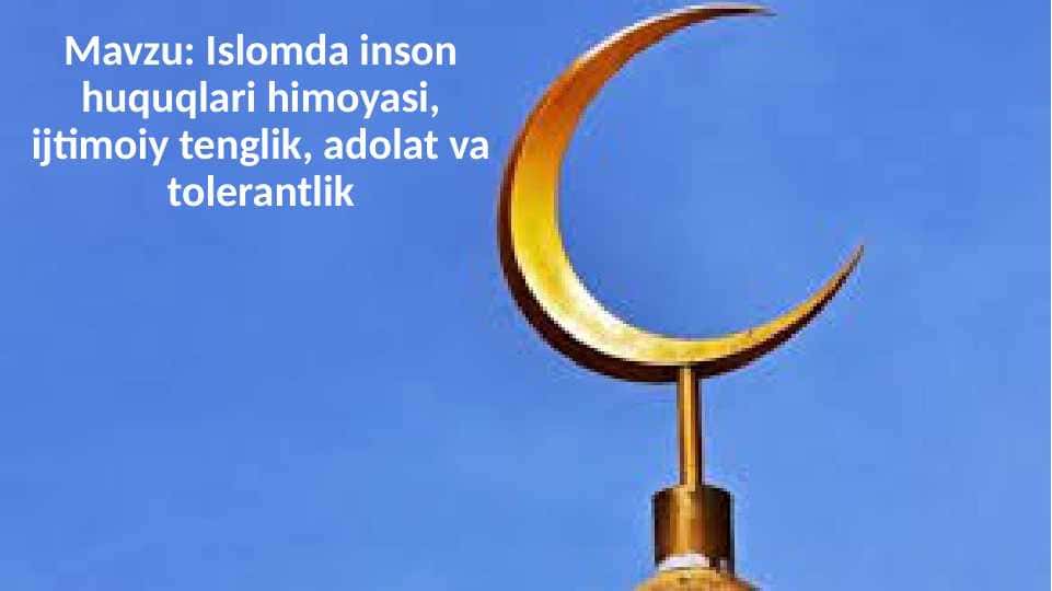İslomdan inson huquqlari 1