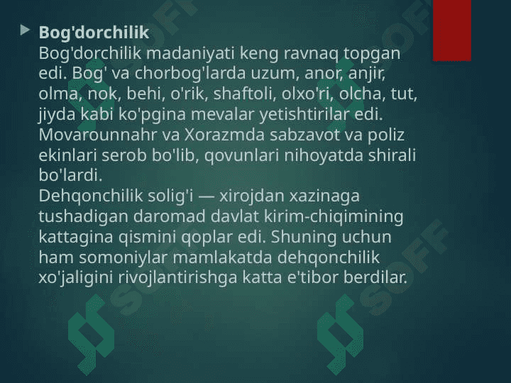 Somoniylar davrida ijtimoiy-iqtisodiy hayot 4