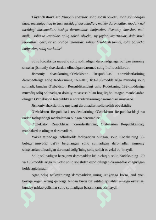 O‘zbekistonda mol-mulkni soliqqa tortishning o‘ziga xos xususiyatlar 2