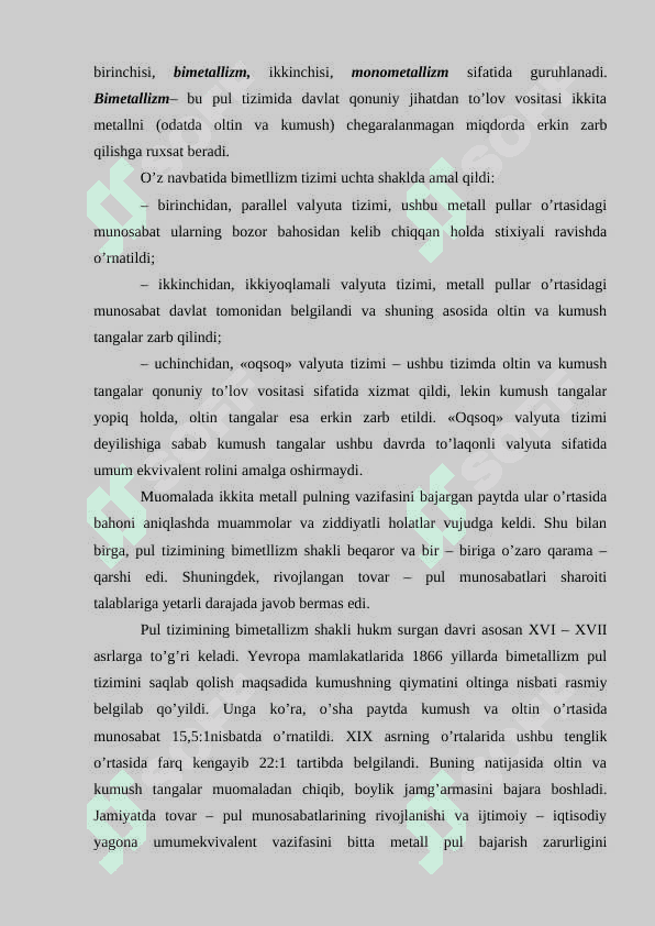 O'zbekiston Respublikasi pul tizimi va uning elementlari 4