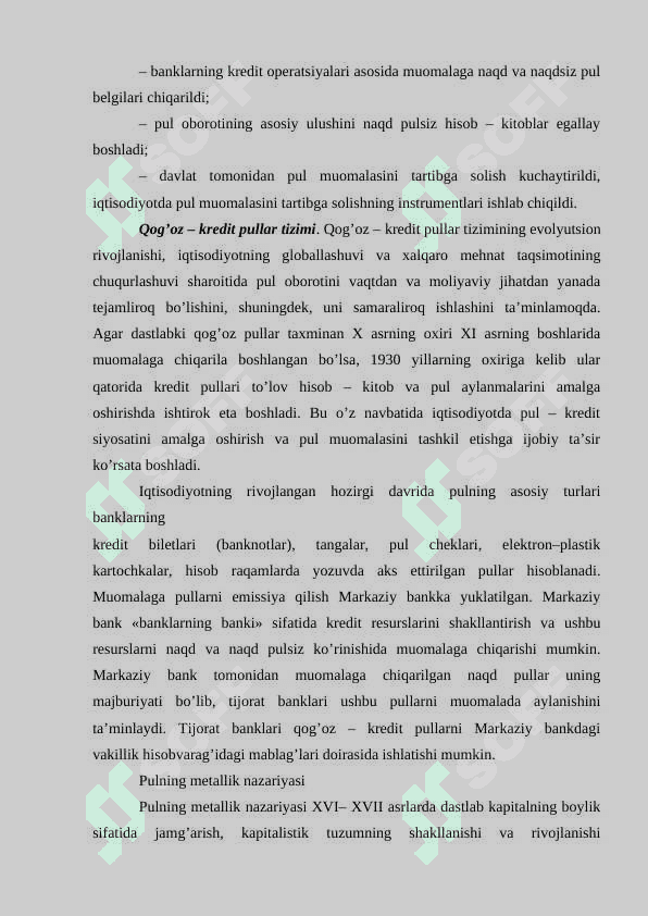 O'zbekiston Respublikasi pul tizimi va uning elementlari 7