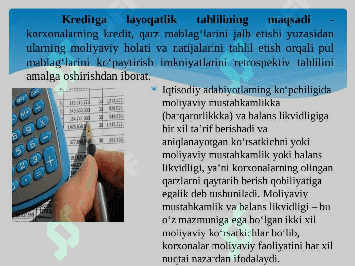 KREDITGA LAYOQATLILIK TAHLILI 3
