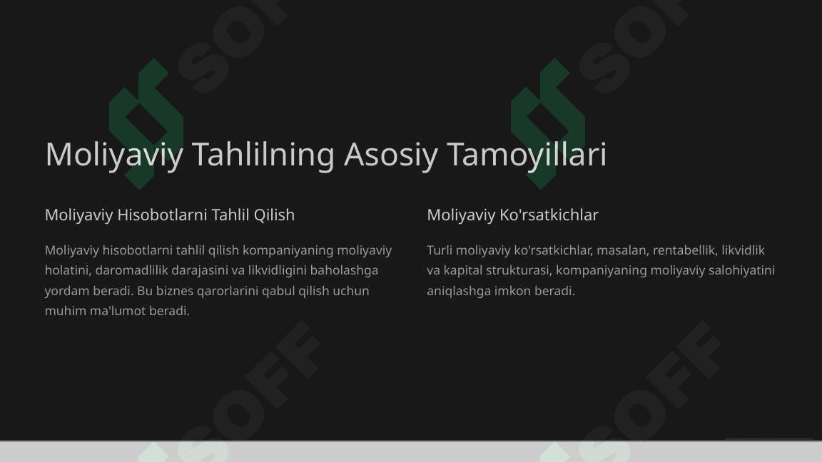 Moliyaviy va Boshqaruv Tahlili 2