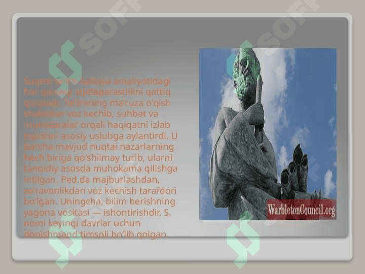 Suqrot buyuk mutafakkir mavzuida tarixiy badia tayyorlash. 5