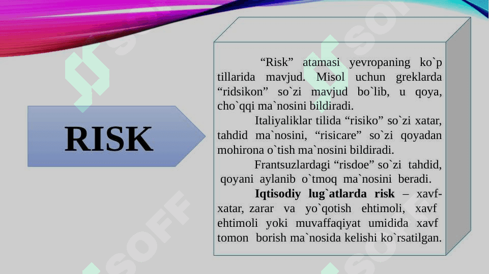 Moliyaviy risklar tasniflanishi 5
