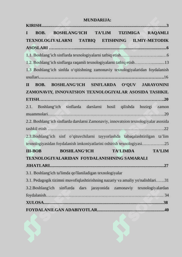 Boshlang‘ich sinflarda ta’limni tashkil qilish texnologiyalari 2