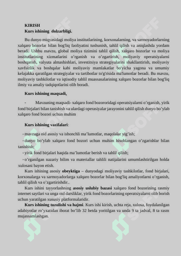 XALQARO FOND BOZORI OPERATSIYALARI 2