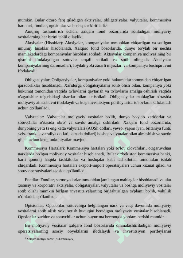 XALQARO FOND BOZORI OPERATSIYALARI 4
