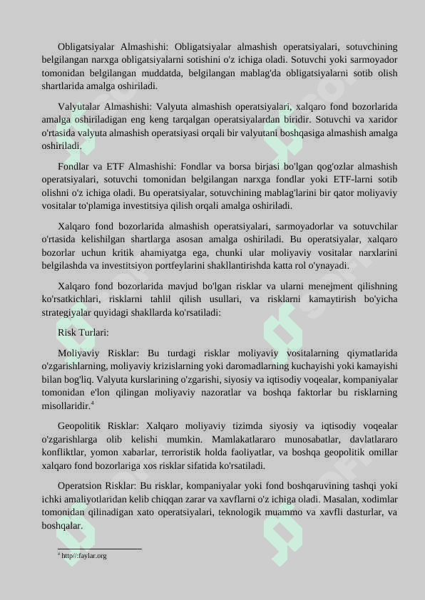 XALQARO FOND BOZORI OPERATSIYALARI 6