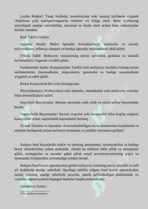 XALQARO FOND BOZORI OPERATSIYALARI 7