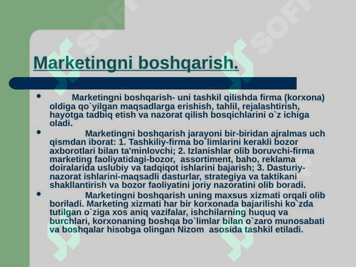 Marketing tadqiqotini tashkil etish 4