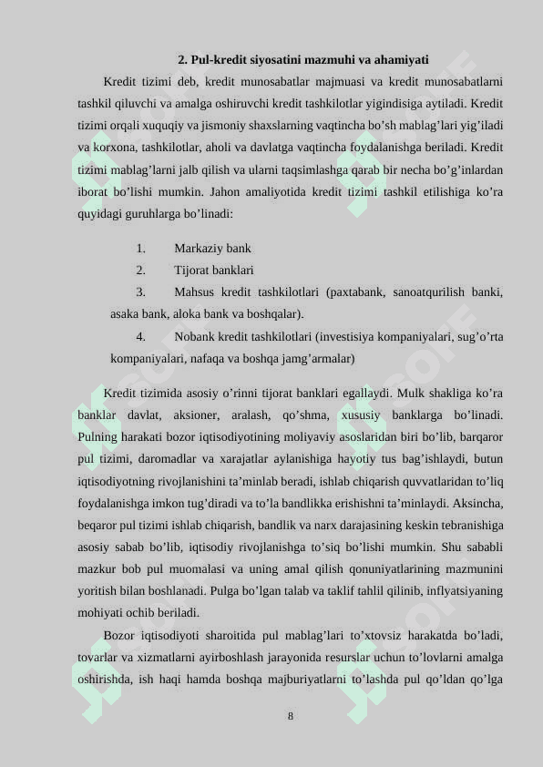 Pul kredit siyosatining vositalari 8