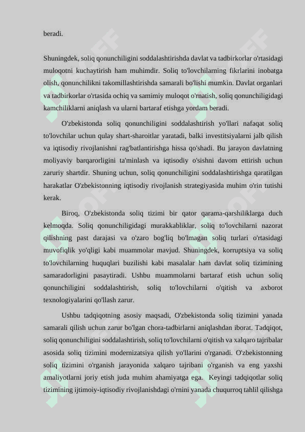 O'ZBEKISTONDA SOLIQ TIZIMI  XUSUSIYATLARI, QARAMA-QARSHILIKLAR VA ULARNI BARTARAF ETISH YO'LLARI 4