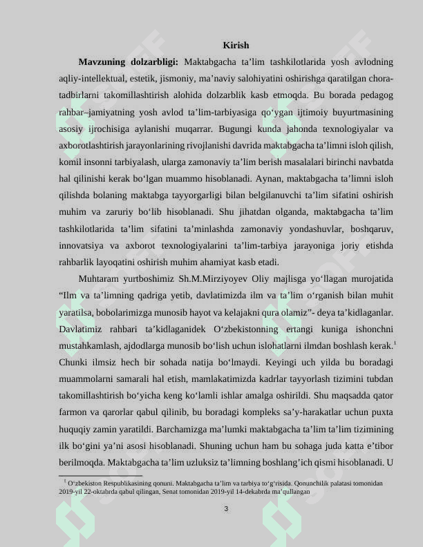 PEDAGOGLAR TOMONIDAN TASHKIL ETILADIGAN MASHGʻULOTLAR VA ULARNING BOLA TARBIYASIDA TUTGAN OʻRNI. 3