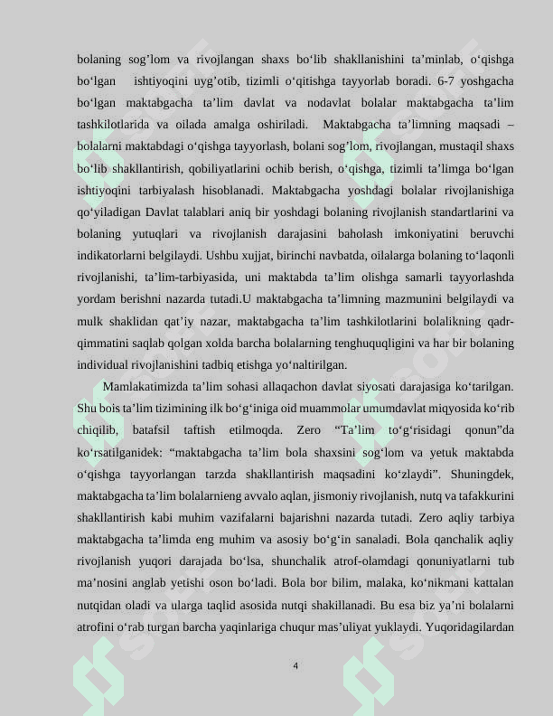 PEDAGOGLAR TOMONIDAN TASHKIL ETILADIGAN MASHGʻULOTLAR VA ULARNING BOLA TARBIYASIDA TUTGAN OʻRNI. 4