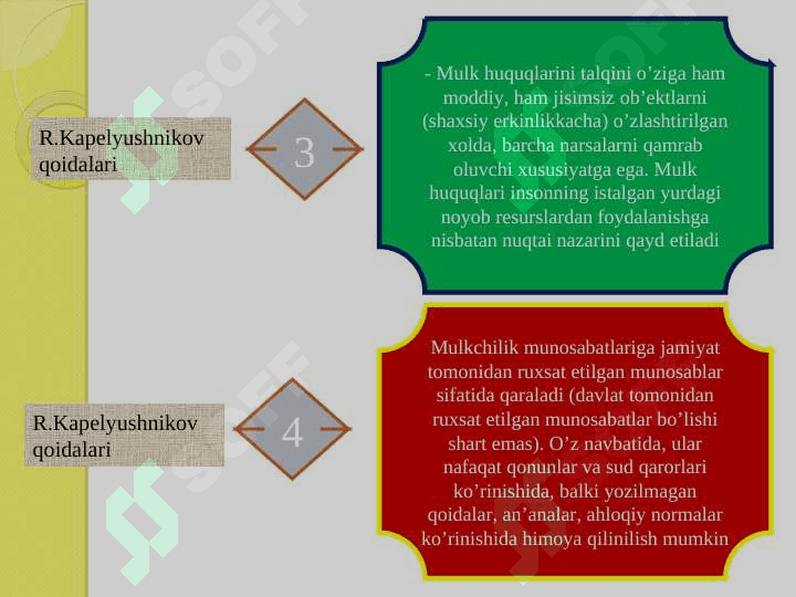 Mulk huquqlari nazariyasi va mulkchilik shakillari rivojlanishining evolyutsiyasi 6