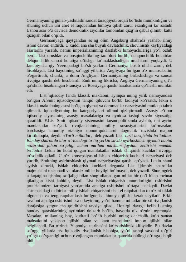 GERMANIYADAGI TARIXIY MAKTAB IQTISODIY G‘OYALARINING O‘ZIGA XOS XUSUIYATLARI 3