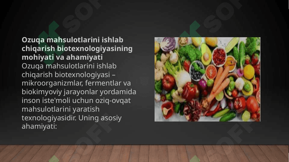 Slayd, taqdimot "Ozuqa mahsulotlarini ishlab chiqarish biotexnologiyasi" 3
