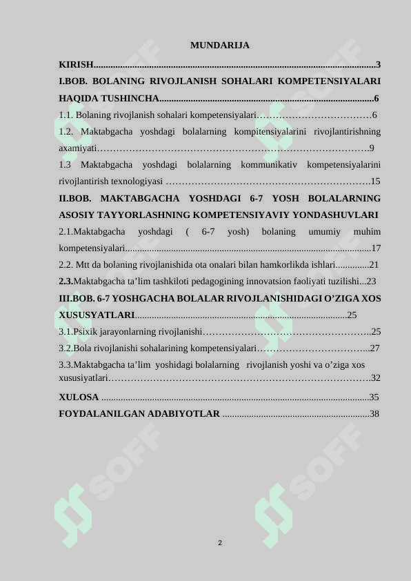 Maktabgacha yoshdagi 6-7 yosh bolalarning asosiy umumiy kompetensiyalari 2