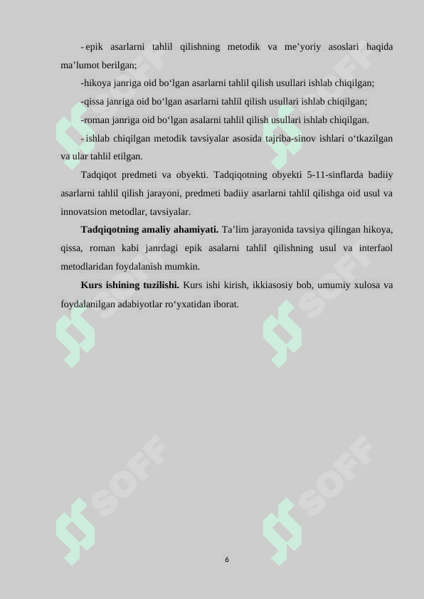 ADABIYOT DARSLARIDA EPIK ASARLARNI TAHLIL 6