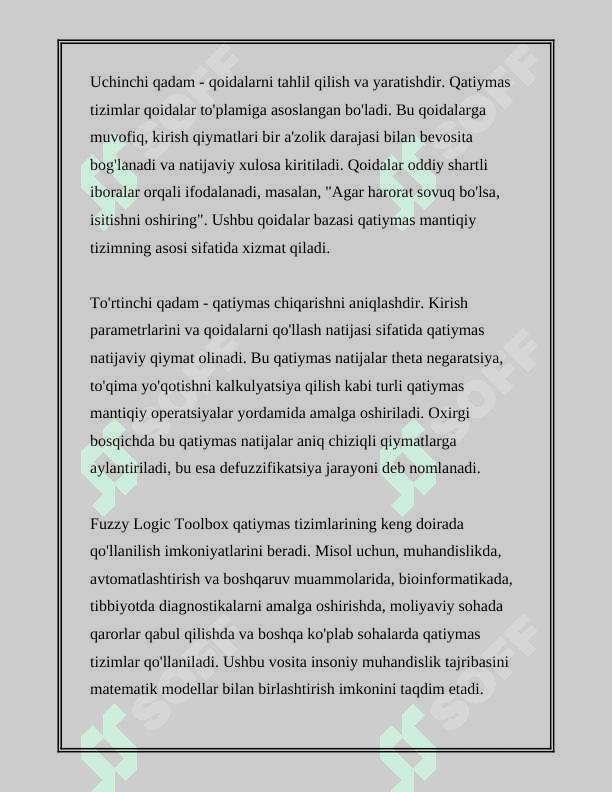 MATLAB NING FUZZY LOGIC TOOLBOX PAKETIDA QATIYMAS MA'LUMOTLAR BILAN ISHLASH 8
