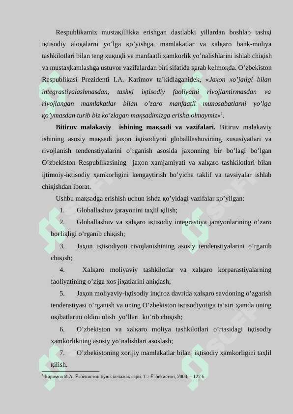 JAҲON iқtisodiyoti globallashuvning xususiyatlari VA rivojlanish tendenцiyalari   bitiruv malakaviy ish 4