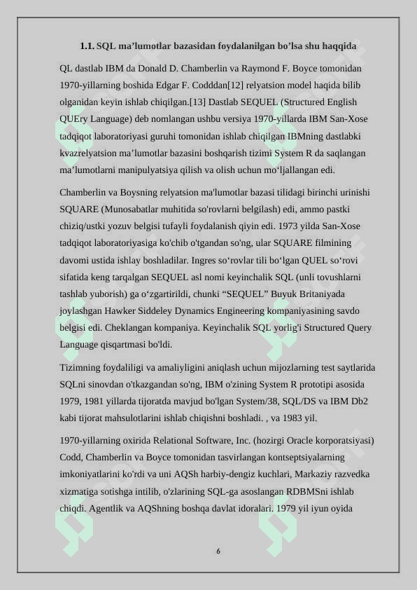 MA’LUMOTLAR BAZALARI TEXNOLOGIYASI 6