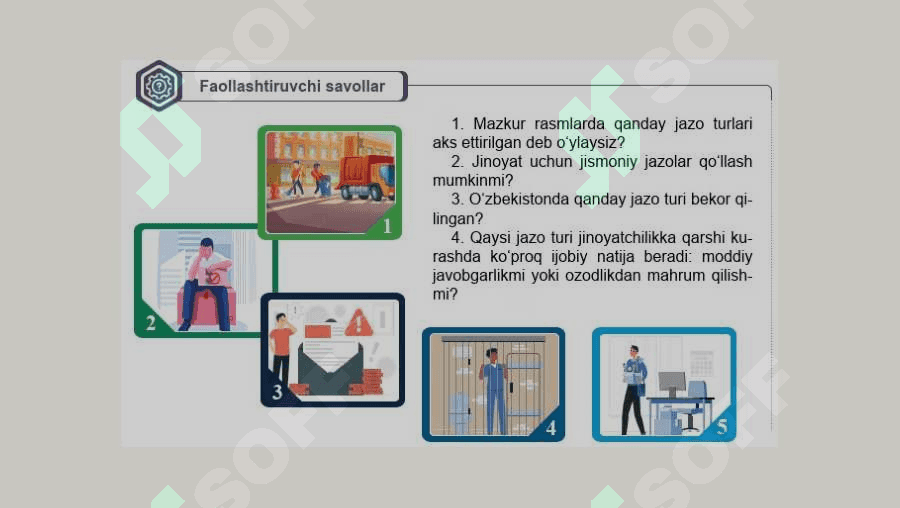 Yuridik javobgarlikning oqibatlari mavzusi bo'yicha slayd va krossword (8-sinf huquq) 2