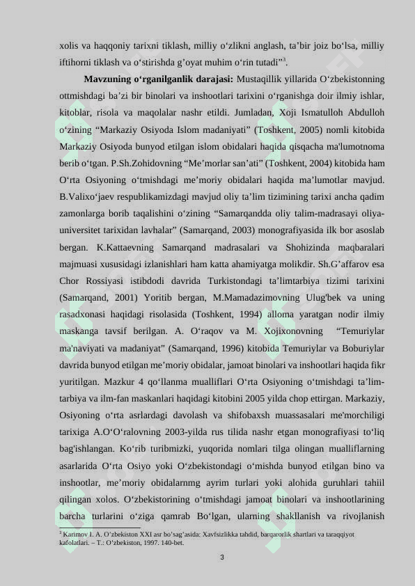 MUSTAQILLIK YILLARI TADQIQOTLARIDA O‘RTA OSIYO ME’MORIY OBIDALARI TARIXI 4