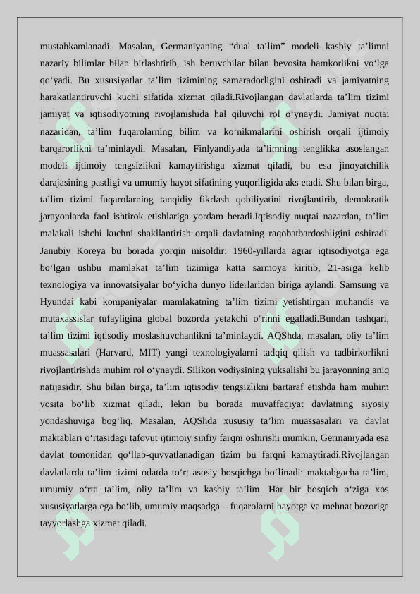 Iqtisodiy rivojlangan davlatlar ta’lim tizimi. 25 6