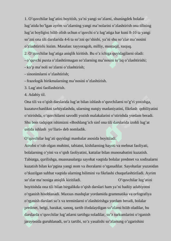 Boshlang’ich sinf ona tili darslarida izohli lug’at bilan ishlash yo’llari 3