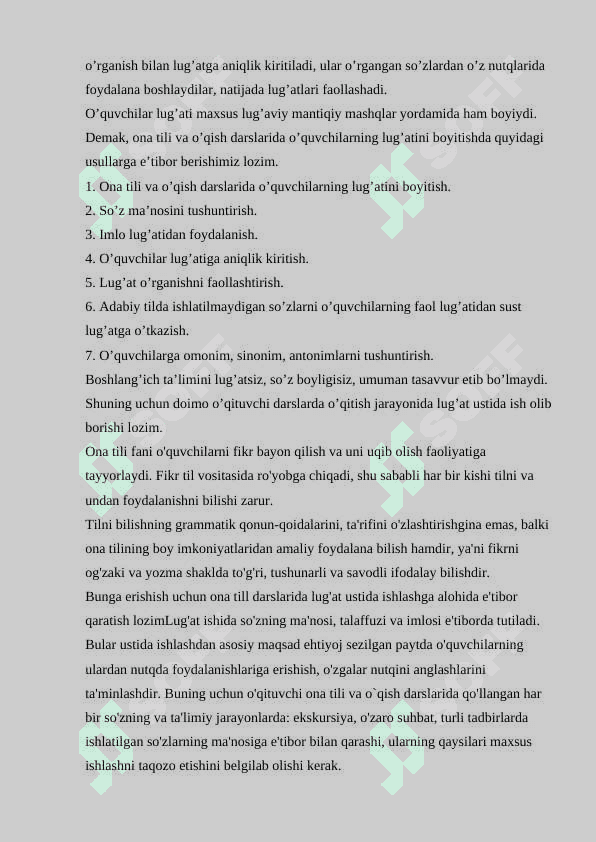 Boshlang’ich sinf ona tili darslarida izohli lug’at bilan ishlash yo’llari 4