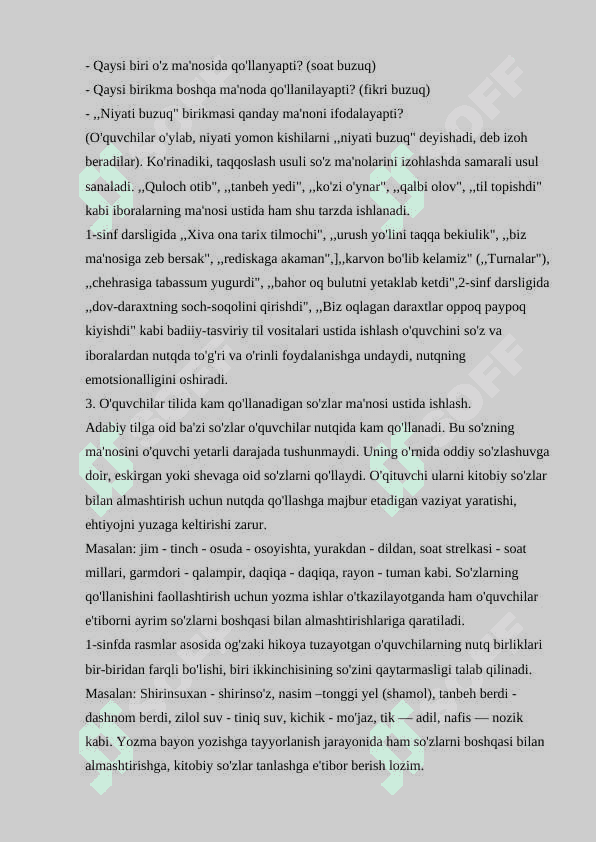Boshlang’ich sinf ona tili darslarida izohli lug’at bilan ishlash yo’llari 6