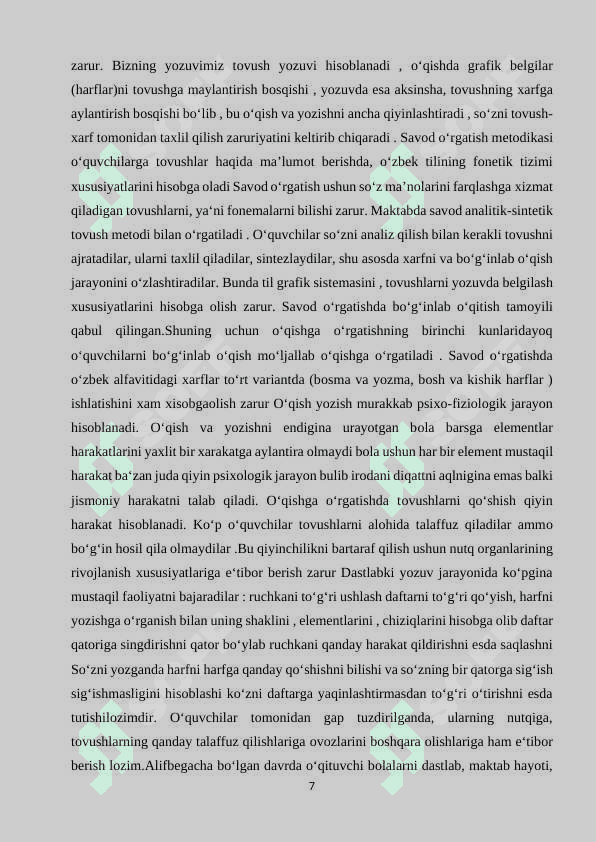 Savod o‘rgatish davri yozuv darslarida imlo ustida ishlash 7