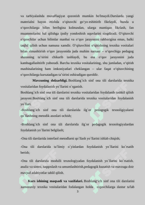 Boshlang‘ich sinf ona tili darslarida texnika vositalaridan foydalanish 3