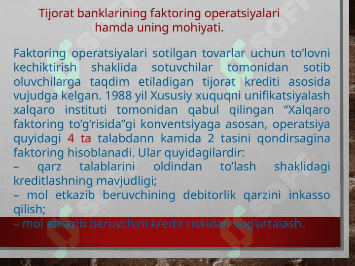 TIJORAT BANKLARINING FAKTORING OPERATSIYALARI pptx 4
