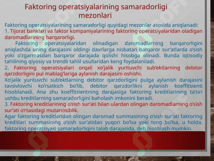 TIJORAT BANKLARINING FAKTORING OPERATSIYALARI pptx 7