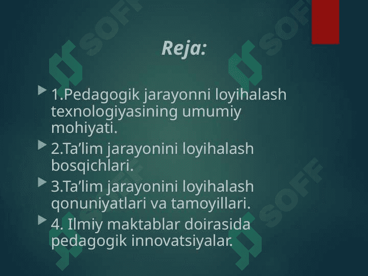 Yangi ta’lim mazmunini loyihalash Ilmiy maktablar doirasida pedagogik innovatsiyalar 2