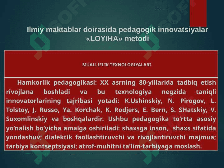 Yangi ta’lim mazmunini loyihalash Ilmiy maktablar doirasida pedagogik innovatsiyalar 8