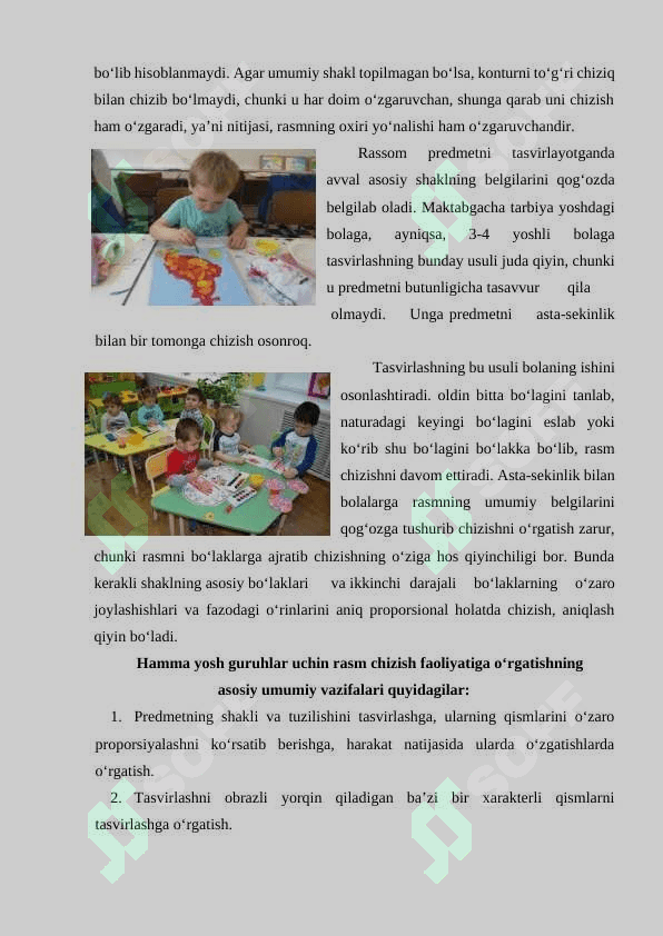 Maktabgacha yoshdagi bolalarni rasm chizishga o‘rgatish 3