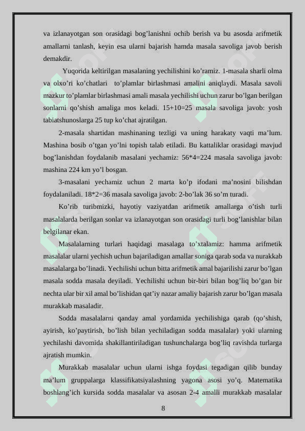 MASALA YECHISHGA O'RGATISH BOSQICHLARI VA UNING MANTIQIY ASOSI 7