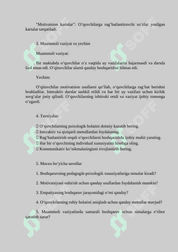 Keys: Boshqaruvning pedagogik-psixologik xususiyatlari 2