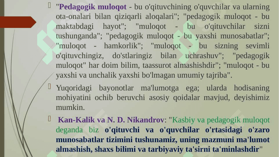 Muloqot pedagogik faoliyat asosi  sifatida 6