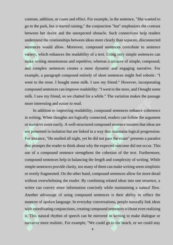 COMPOUND SENTENCES IN THE LANGUAGE BEING STUDIED. 8