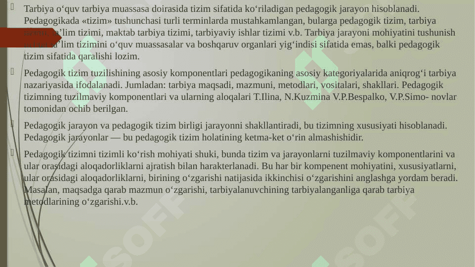 TARBIYA QONUNIYATLARI VA PRINSIPLARI. Tarbiya jarayoni mohiyatiTarbiya jarayoni qonuniyatlari Tarbiya jarayoni prinsiplari 6