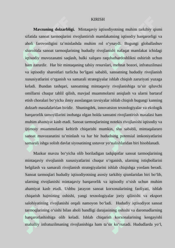 Mintaqalarda sanoat tarmogʻini rivojlantirish xususiyatlari 3