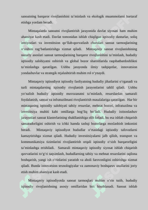 Mintaqalarda sanoat tarmogʻini rivojlantirish xususiyatlari 7