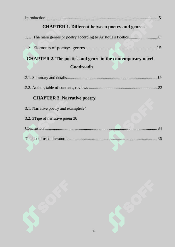 POETICS AND GENRE 4